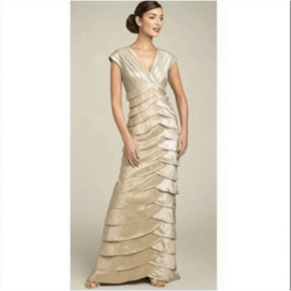 Adrianna Papell Occasions Tiered Maxi Formal Mother of the Bride Dress Size 12 - Picture 1 of 10